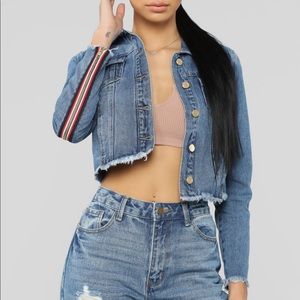 Jean jacket stripped sleeves